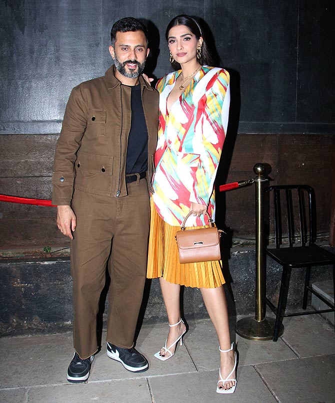 Bollywood actress Sonam Kapoor with hubby Anand Ahuja