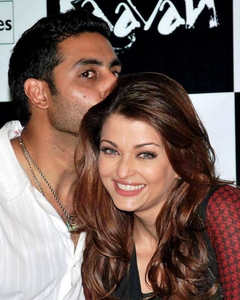 Abhishek bachchan kissing wife Aishwarya Rai