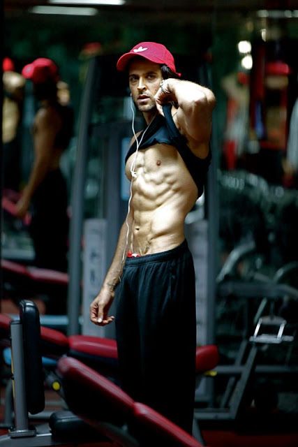 actor Hrithik Roshan working out.