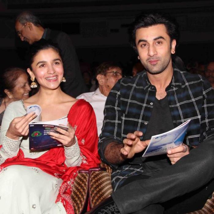 Ranbir and Alia during award function