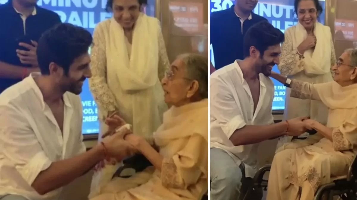 Kartik Aryan Gets Blessings From A 93-Year-Old Woman As He Surprises Fans During 'Satya Prem Ki Katha'