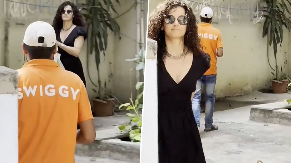 Swiggy Guy 'Ignores' And Walks Past Taapsee Pannu, Netizens Say 'Give Him an Award' Swiggy Guy 'Ignores' And Walks Past Taapsee Pannu, Netizens Say 'Give Him an Award'